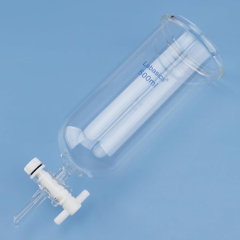 Labasics Dropping Funnel, Teflon Stopcock High Borosilicate Glass Top Opening Non-Graduated, for Precise Liquid Dispensing, 500 ml - Image 5